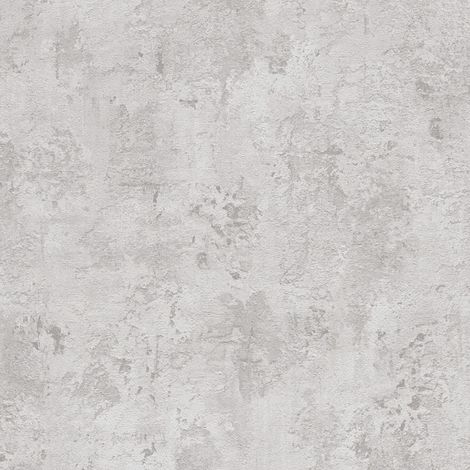 Empapelado efecto estuco Profhome 388232 papel pintado vinílico estampado en caliente tejido non tejido texturado de aspecto concreto mate gris gris-oscuro 5,33 m2
