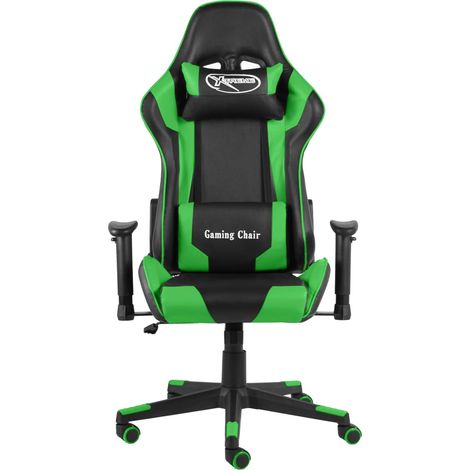 Maison Exclusive - Sedia da Gaming Girevole Verde in PVC