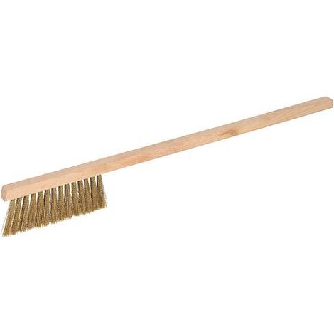 Brosse de nettoyage en laiton, bois, 52 cm, coupe longue, étroite, 2 rangées