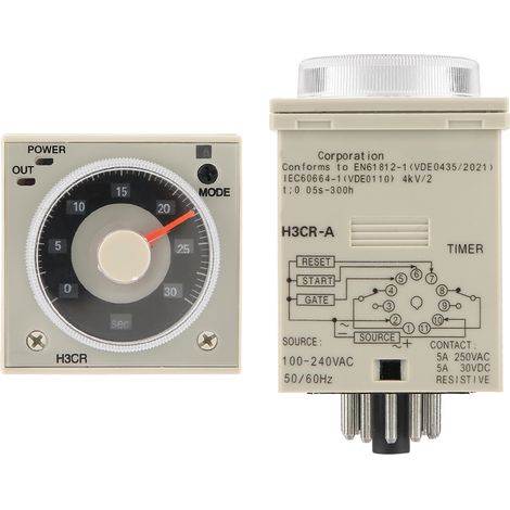 Relais temporisé H3CRA 0,5S300H à commande par bouton, 11 broches, 220 V CA (1/5)