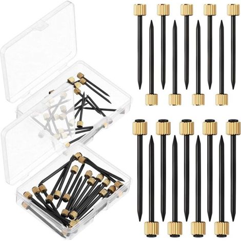 Kit de clous pour cadres photo, comprenant des clous à tête carrée plaqués laiton et des clous en acier noir, kit de 50 clous pour murs en bois de 25 mm. (1/4)