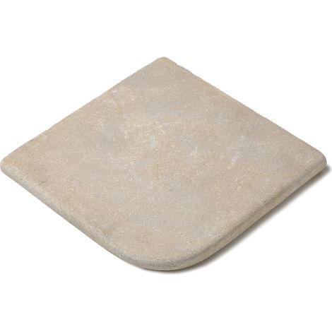 Angle Sortant pour margelles Pierre Naturelle Atlas - 33x33x3 cm - Bord rond - Beige (1/2)
