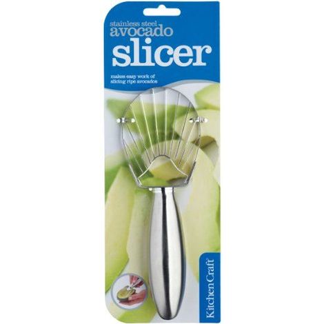 KitchenCraft MasterClass Coupe-avocats de, manche ergonomique, tête en acier inoxydable de, 18 cm - Argent (1/2)