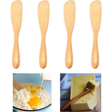 Vierteiliges Dessertmesserset, Buttermesser aus Holz, Buttermesserset, handgefertigt, Marmeladenstreicher. (1/5)