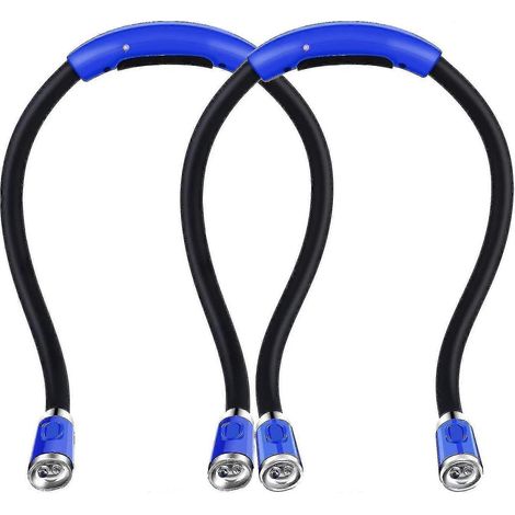 Lot de 2 lampes de lecture tour de cou à 4 LED rechargeables par USB (1/4)