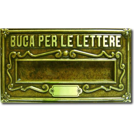 Alubox A8OB Placca Bucalettere Serie Como Ottone Verniciato Ghisa, Brunito