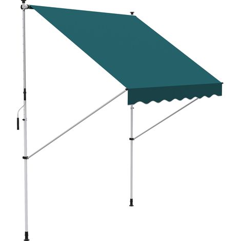 Store Extérieur à enrouleur 2 x 1,5 m avec manivelle, hauteur et angle réglables, vert