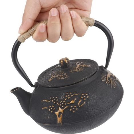 Théière en fonte, théière japonaise en fonte résistante à la corrosion, théière en fonte durable, cadeau pour un ami, 900 ml (1/4)