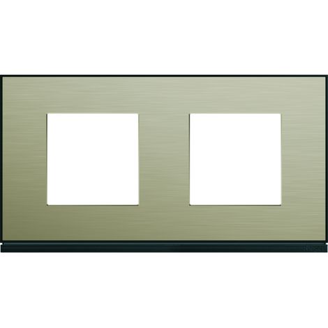 plaque - 2 postes - horizontale - 71 mm - placage bronze - hager gallery wxp2212