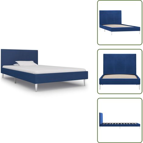 Giroletto senza materasso - vidaXL Giroletto senza Materasso Blu 90x200 cm in Tessuto - Letto con testiera