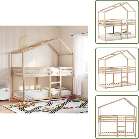 Cama de madera - vidaXL Cama litera sin colchón madera maciza de pino 90x190 cm - Cama para niños