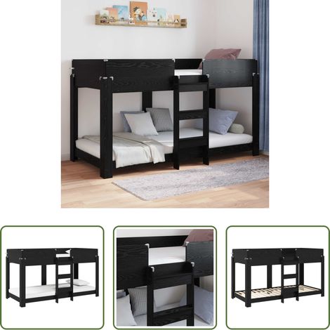 Kinderzimmer Möbel - Etagenbett für Kinder Schwarz Eichen-Optik 80 x 200 cm (1/5)