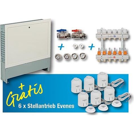 Collecteur de chauffage au sol pour 6 circuits de chauffage + cadeau offert (1/5)