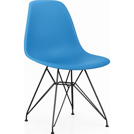 ORION91 Silla STELLA Estructura Cromada Asiento Polipropileno Color Azul– 48 x 41 x 82 cm Comedor Oficina Salón Teletrabajo Cocina - SpazioLuzio - Pack x8 (1/5)