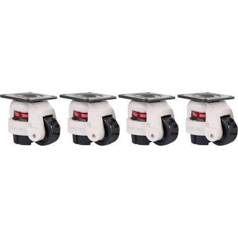 Lot de 4 roulettes pivotantes rétractables de 5 cm (2 po) pour machines industrielles, capacité de charge de 250 kg (551 lb). (1/5)