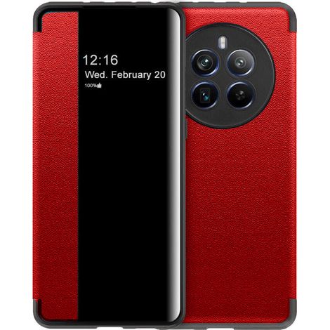Funda tipo libro para Realme 12 Pro 5G / 12 Pro+ 5G, vista lateral, color rojo. (1/2)