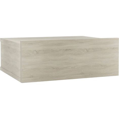 Comodino sospeso con cassetto 40 x 30 x 15 cm in multistrato color rovere DEC033924