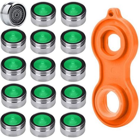 15pcs Mousseur Robinet Economiseur d'Eau M24 Embout Brise Jet Robinet Cuisine Matériel +1pc Aérateur Robinet Universel (1/5)