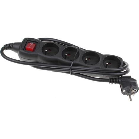 Chacon - power strip + kabel 1, 5 m + switch 4x16a/250v schwarz - 44023 - 5404009990976