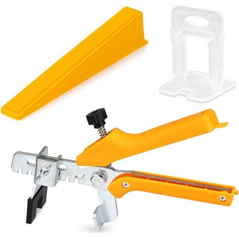 Lot de 300 croisillons pour carrelage de 2 mm et de 100 cales réutilisables avec une pince de nivellement (1/5)
