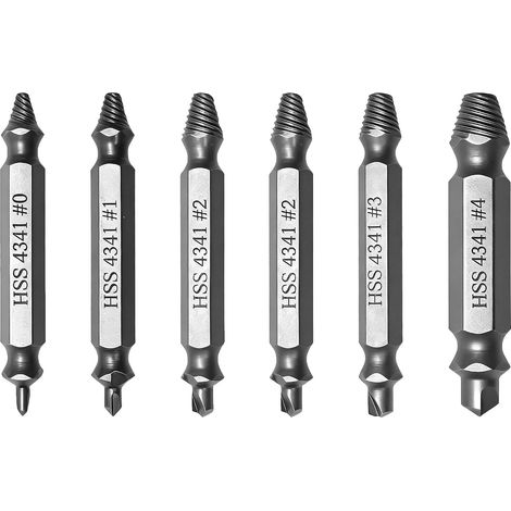 6-teiliges Schraubenzieher-Set, Werkzeuge zum Entfernen beschädigter, abblätternder und abgebrochener Schrauben, geeignet für die meisten Bohrmaschinen und Schrauben- oder Bolzengrößen, mit Aufbewahru (1/4)