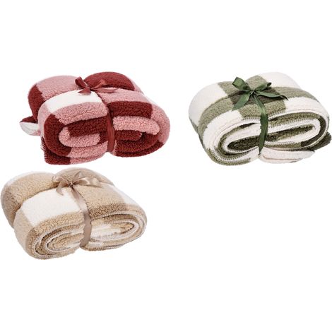 Ad Trend Coperta Matrimoniale Morbida Tessuto e Sherpa 200 x 220 Cm Colori Assortiti 1 Pz