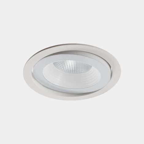 LEDS C4 Dako Spot encastrable extérieur LED blanc 20 W 3000 K 20 cm, IP66, interrupteur marche/arrêt