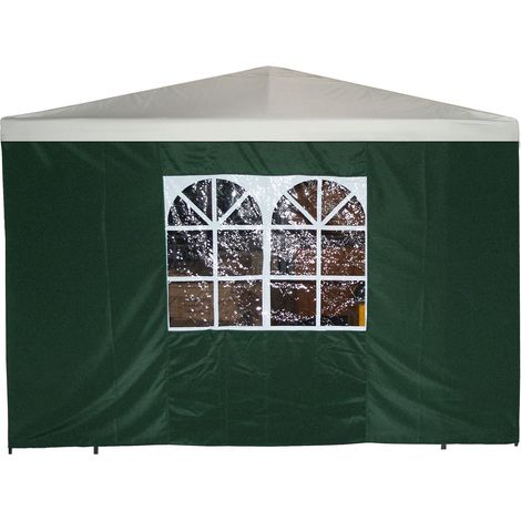 Seitenplane für Pavillon, 3x1,9 Meter, Polyester grün mit Fenster (1/2)