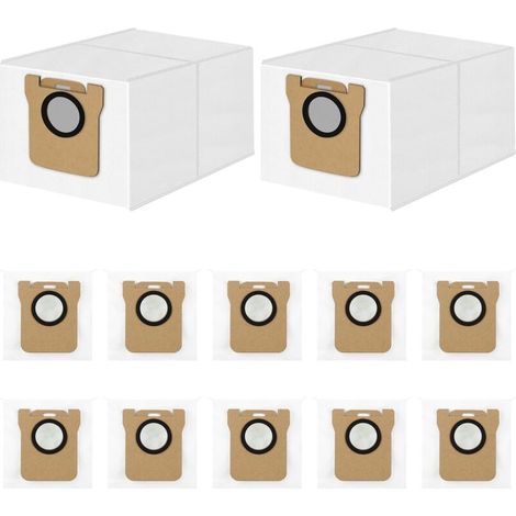 Lot de 12 Sacs d'aspirateur Accessoires Grande Capacité de 2,5 L, pour Xiaomi X10/X20/L10/M40 Robot Vacuum