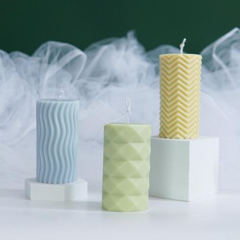 Moule à bougie en silicone 3D géométrique, art moderne, fabrication de bougies parfumées, moule réutilisable pour création artisanale, design unique. (1/5)