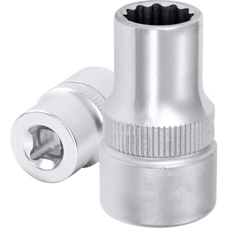 Llave de vaso 1/4" corto 12 caras BIHEXAGONAL MULTICARAS medidas a elegir de 4 a 14 mm Vasos individuales para llave con cuadrado 1/2" taller, bricolaje (4,5 mm) (1/4)