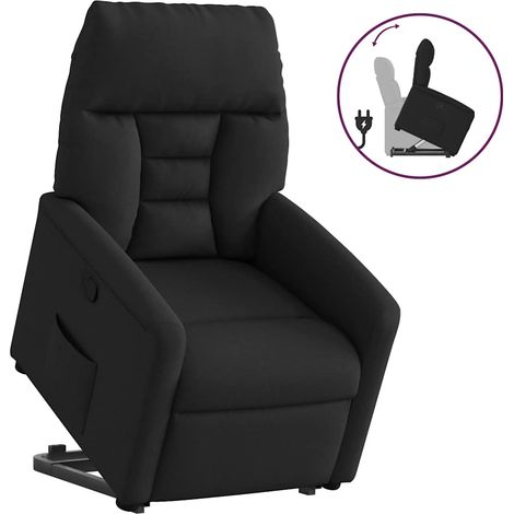 Sillón reclinable elevable tela negro