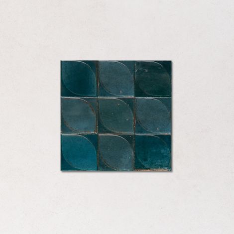 Carrelage Effet Zellige Bleu Foncé NEW LUME 10x10 cm 3D Blue (1/2)
