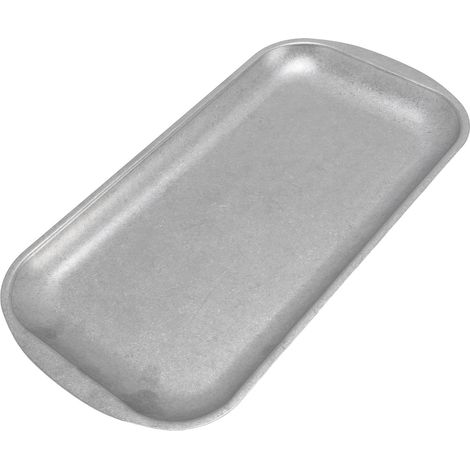 Assiette rectangulaire en acier inoxydable 304, finition mate vintage, style industriel, idéale pour le thé ou les desserts. Dimensions : 33 x 16,5 x 1,5 cm / 13 x 6,5 x 0,6 po. (1/5)