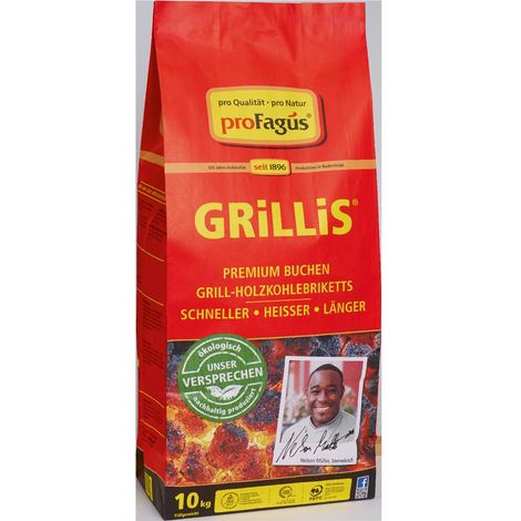Grillis Briketts 10 kg aus Buchenholz, 60 Btl./Pal