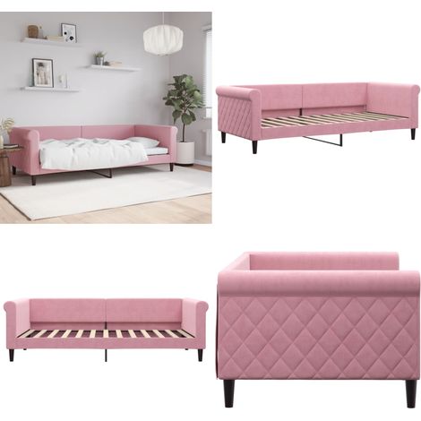 vidaXL Tagesbett Rosa 90x200 cm Samt (1/5)