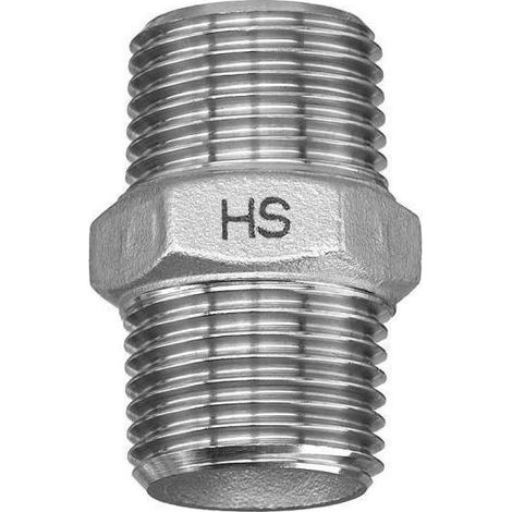 Hermann Schmidt Edelstahl-Doppelnippel 3/4" Nr. 280 Aussengewinde/Aussengewinde (1/5)