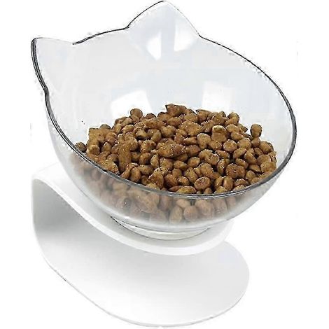 Gamelle surélevée et inclinée pour chat, protection du cou, anti-vomissements, support incliné à 15 degrés, pour chats et petits chiens (unité) - (1)Sin (1/5)