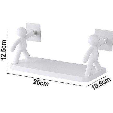 Joli porte-accessoires de salle de bain blanc en forme de poupée, porte-accessoires de salle de bain auto-adhésif pour produits cosmétiques, ensemble de 25 à 26 pièces. (1/5)