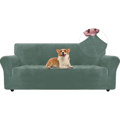 1 Housse de canapé, Extensible, Velours, Polyester, Protection animaux, Salon (1/5)
