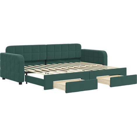 Lit simple,Lit adulte,Lit de jour avec gigogne et tiroirs sans matelas 80x200 cm CFW696404 (1/5)