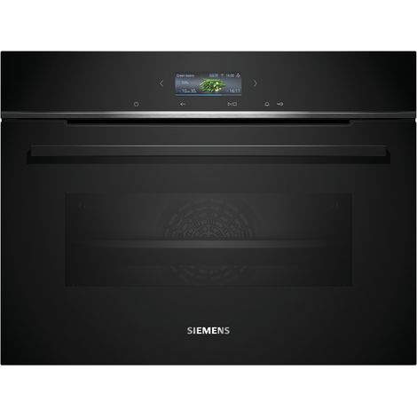 Siemens iQ700 CB774G1B1. Dimensione del forno: Media, Tipo di forno: Forno elettrico, Capacità interna forno totale: 47 L. Posizionamento dell'apparecchio: Da incasso, Colore del prodotto: Nero, Ti... (1/5)
