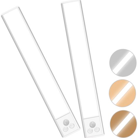 Innenleuchte mit Bewegungsmelder, 1500 mAh wiederaufladbares LED-Nachtlicht, kabellose LED-Beleuchtung für Küche, Unterschränke, Kleiderschränke (2er-Pack) [Energieklasse A]
