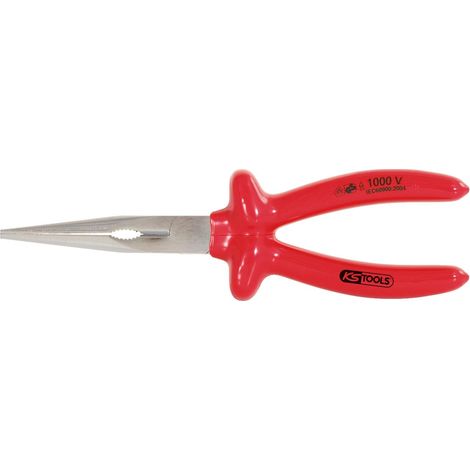 VDE Pince à bec demi-rond, droite 160mm (1/2)
