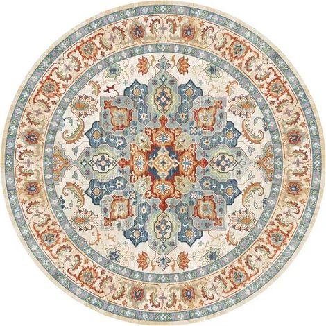 Tapis Vintage 100cm Fausse Laine Épaisse 8mm Hypoallergénique Pour Chambre et Salle de Bain Sans Produits Chimiques (1/4)