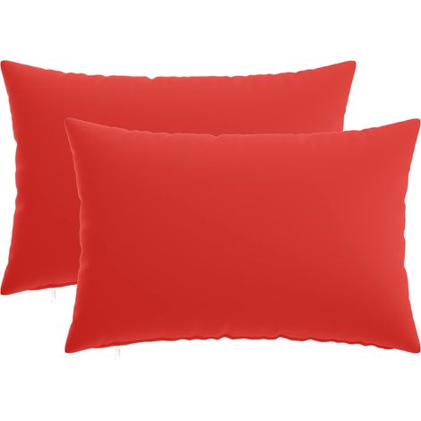 Cojín 2 uds. HEERLEN Rojo 50 x 80 cm Poliéster vidaXL (1/5)