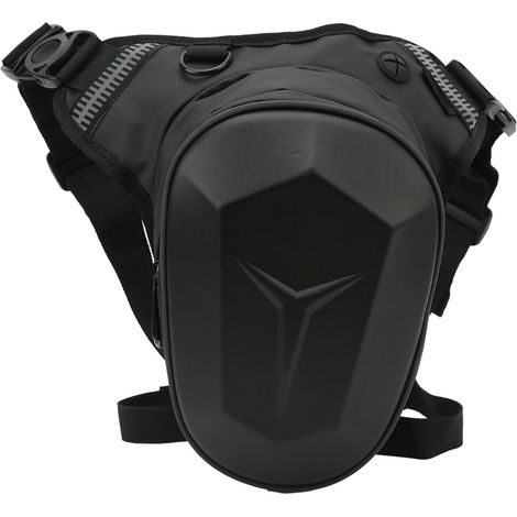 Sacoche de jambe pour moto avec bandes réfléchissantes, sac banane étanche, idéal pour la randonnée, les voyages, la pêche, motif unique. (1/5)