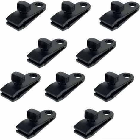 10 Pcs Clips de Tente en Plastique Clips de Bâche Sécurise Multifonctions Pinces pour Tente en Nylon Pinces à Bâche pour Camping, Bâches, Caravane, Toile d'Ombrage de Jardin (1/5)