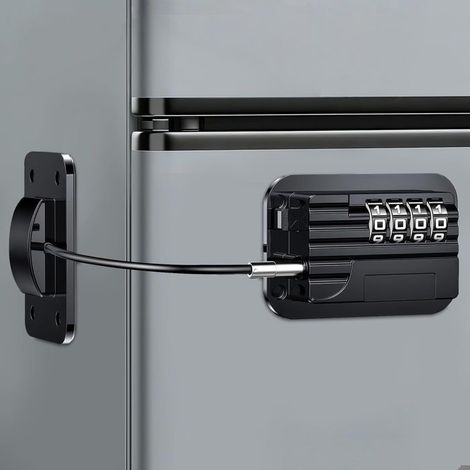 1Pc Serrure de Réfrigérateur, Verrou de Réfrigérateur Sans Perçage, Serrure de Porte de Réfrigérateurs Auto-adhésif, Verrou Sécurité (1/5)