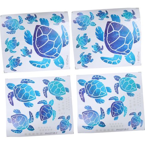 Lot de 4 feuilles d autocollants décoratifs tortues pour (1/5)